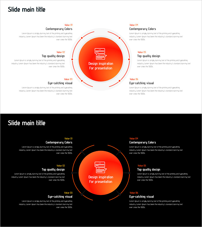 프레젠테이션을 위한 디자인 영감을 주는 슬라이드