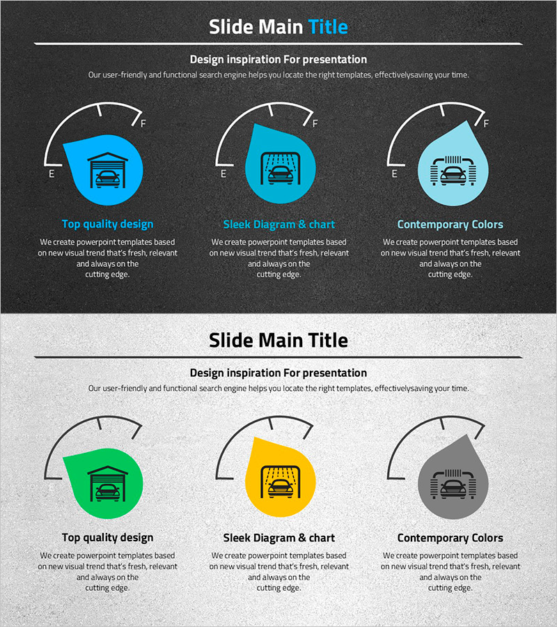 자동차 서비스 비전을 위한 와이드 다이어그램 슬라이드