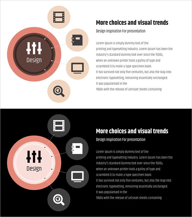 심플 & 모던 와이드 PPT 확산 다이어그램