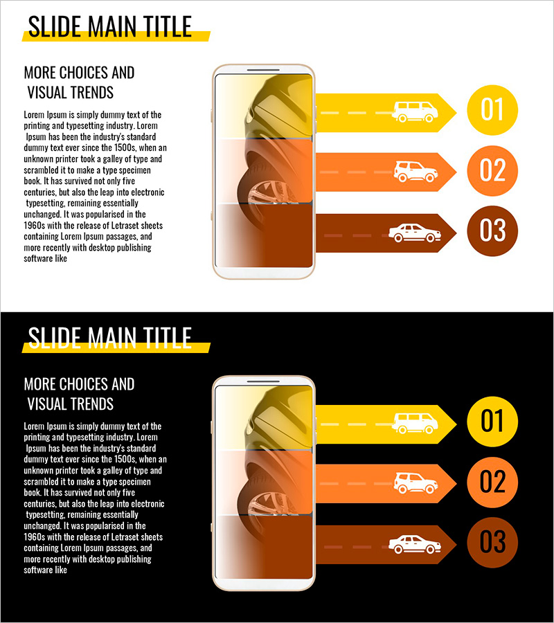 심플 자동차 다이어그램을 이용한 서비스 소개 PPT