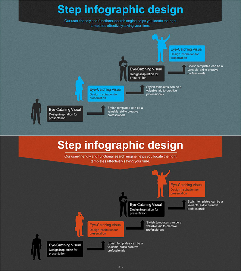 실루엣 층상 다이어그램 – 사업 추진 전략 시각화