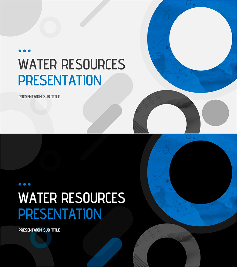 수자원 활용 와이드 프레젠테이션 템플릿 표지 – 물을 통한 가능성