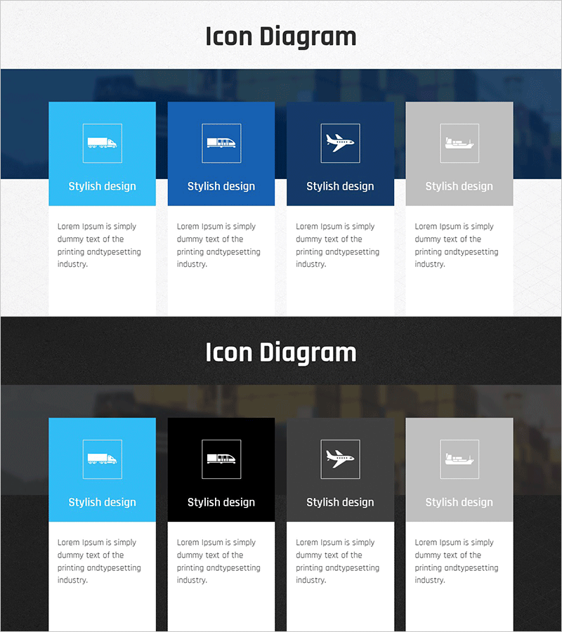 운송 서비스 수단 구성 Pill Shape Connection Diagram