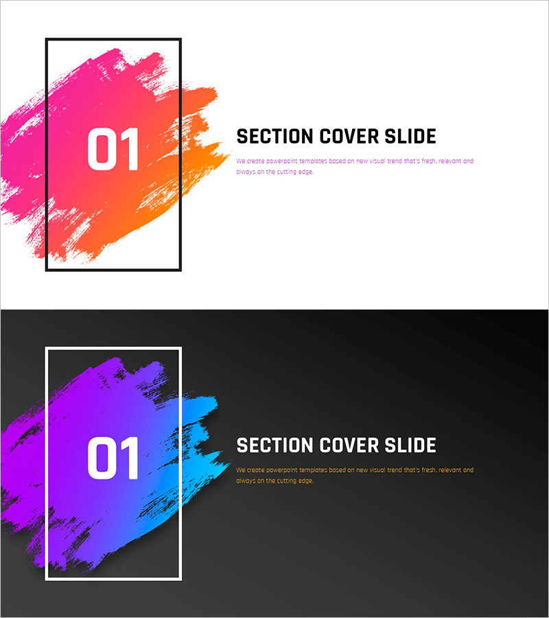 그라데이션 피피티 템플릿 – 섹션 커버 슬라이드