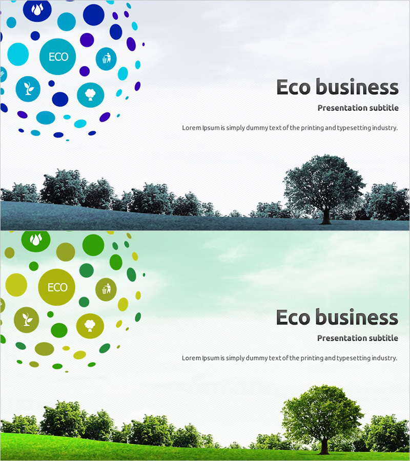 에코 비즈니스 템플릿 표지 - 지속 가능성과 혁신