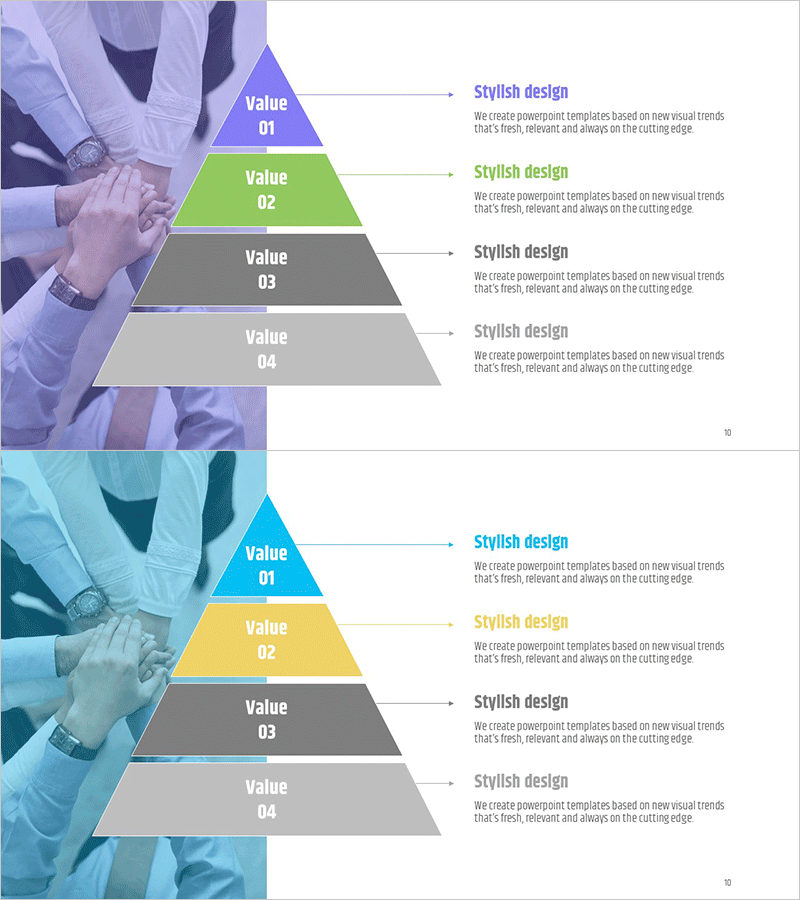 협력적인 사업 목표 달성을 위한 층상 다이어그램