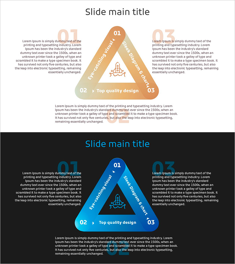 도트패턴 와이드 파워포인트 템플릿 – 사업 추진 전략을 위한 다이어그램