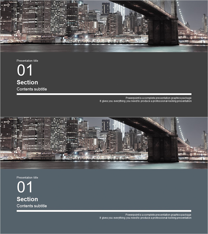 도시의 밤 템플릿 간지 – 세련된 섹션 슬라이드