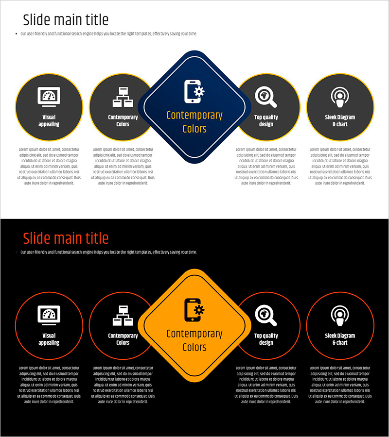 타이포 그라피 와이드 템플릿 다이어그램 – 회사 및 서비스 소개