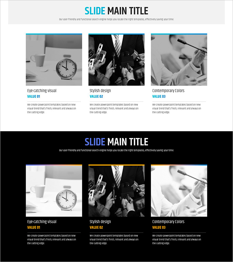 신문 와이드 파워포인트 템플릿 이미지&텍스트 – 정보 전달을 위한 최적화