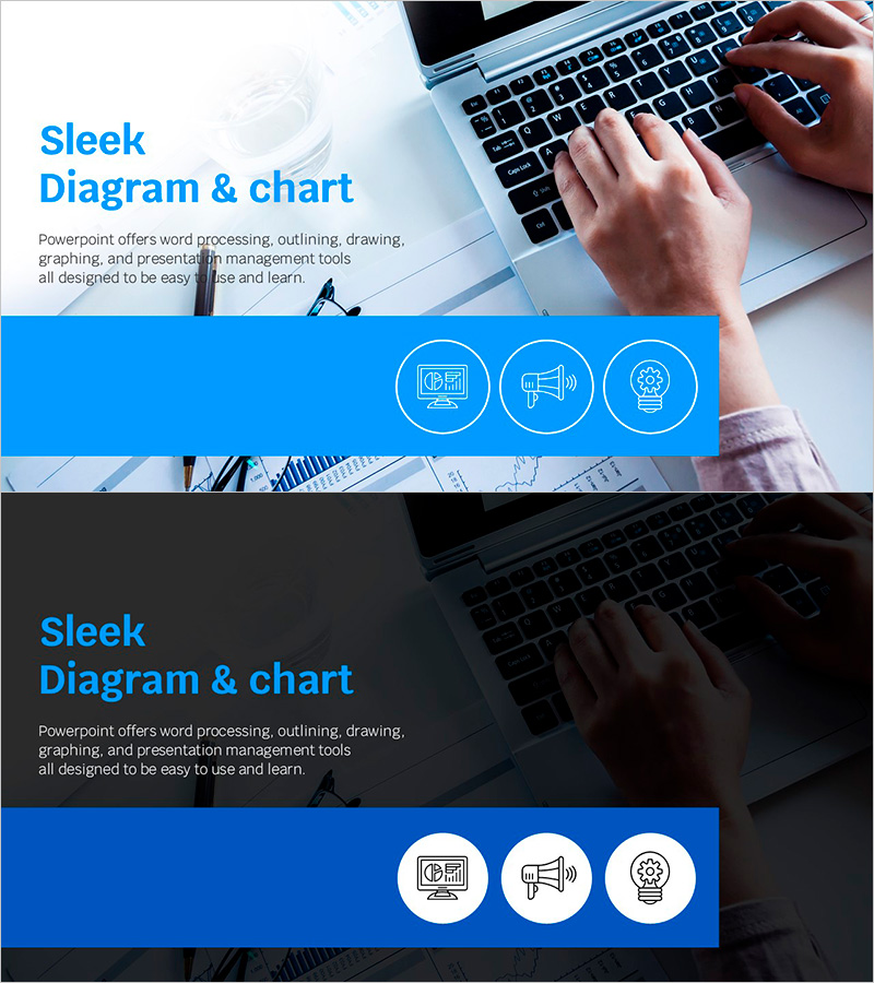 블루라인 와이드 템플릿 메인 슬라이드 – 제품 및 서비스 개요