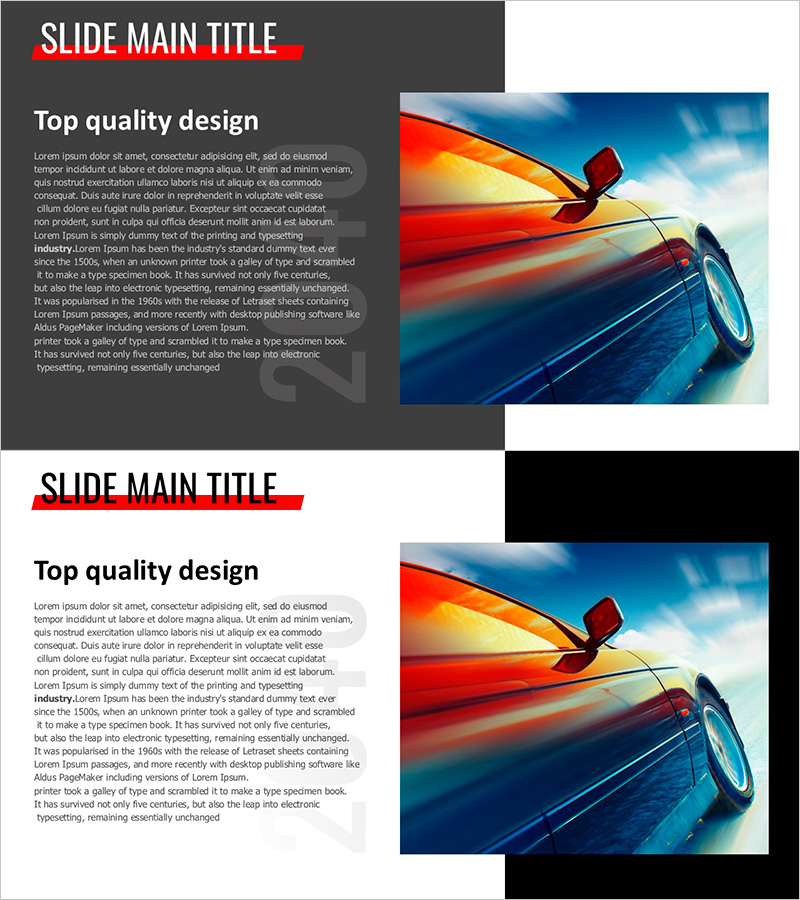 심플 자동차 프레젠테이션 슬라이드 – 혁신과 미래 계획