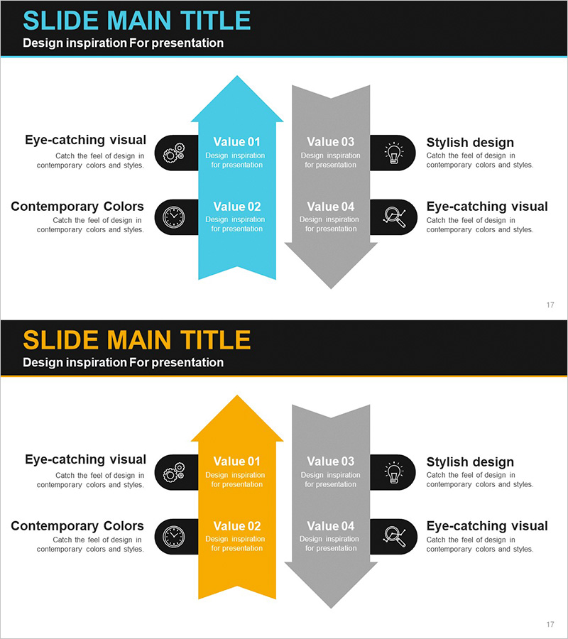 사업목표 화살표 다이어그램 – 비즈니스 전략 시각화