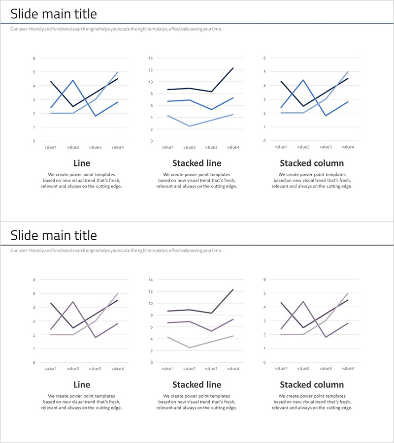 꺾은선 비교 분석 그래프 – 시장 및 경쟁사 분석