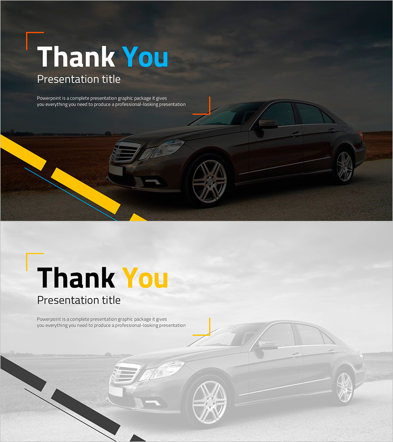 자동차 와이드 템플릿 엔딩표지 – 전문성을 담은 디자인