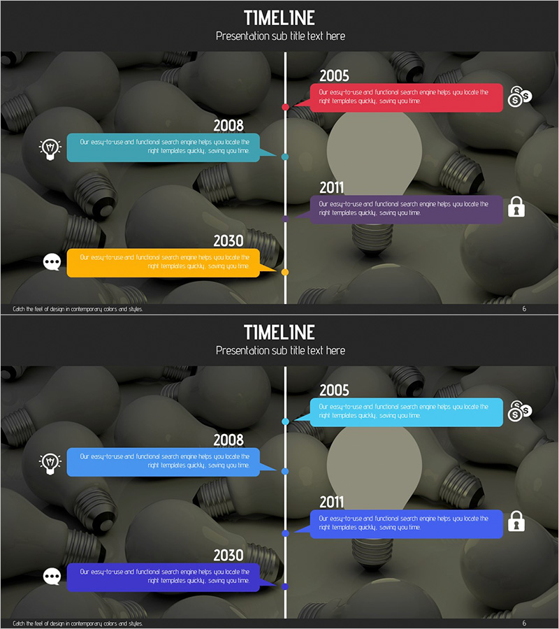 연혁 텍스트 다이어그램 – 비즈니스 성장 이야기