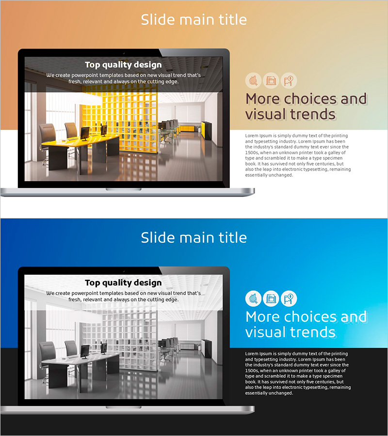 도트패턴 와이드 파워포인트 템플릿 목업 – 세련된 디자인과 서비스 소개