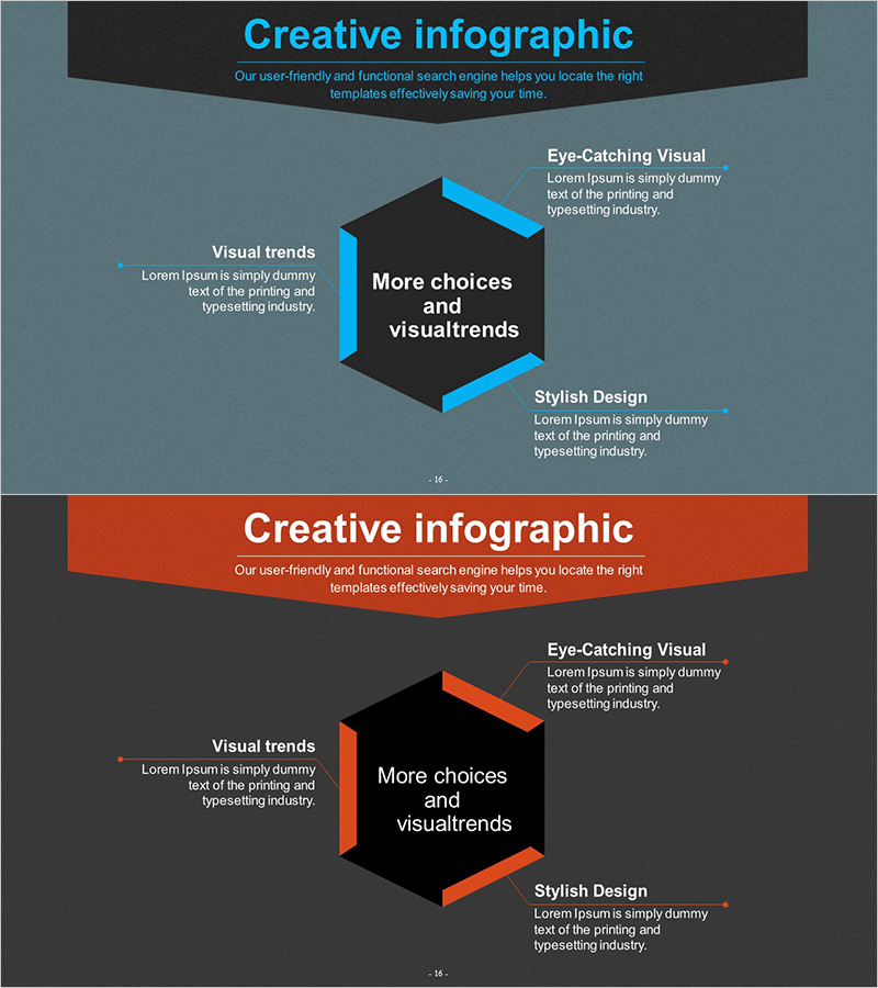 마케팅전략 육각형 다이어그램 – 혁신적이고 창의적인 템플릿