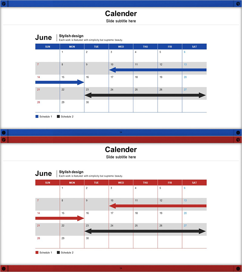 월간 일정 플래너 슬라이드 – 효율적인 사업 추진 전략