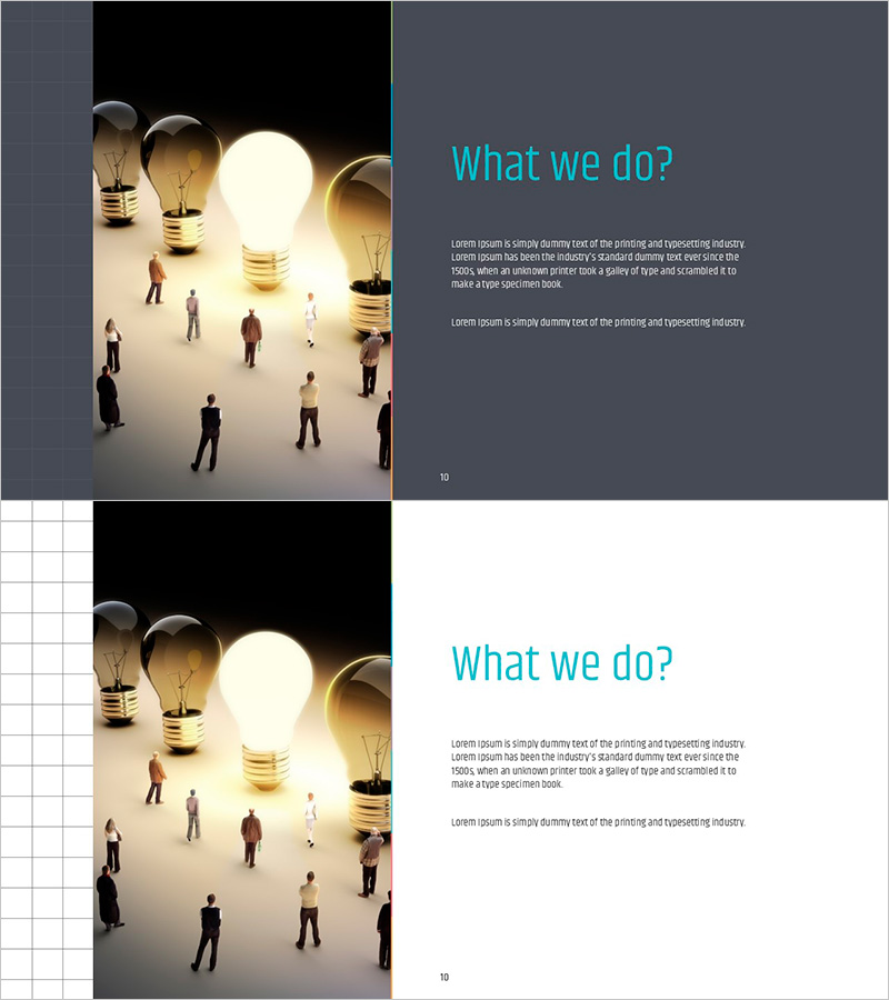 심플 PPT 와이드 템플릿 이미지&텍스트 – 운영 계획과 혁신적 접근