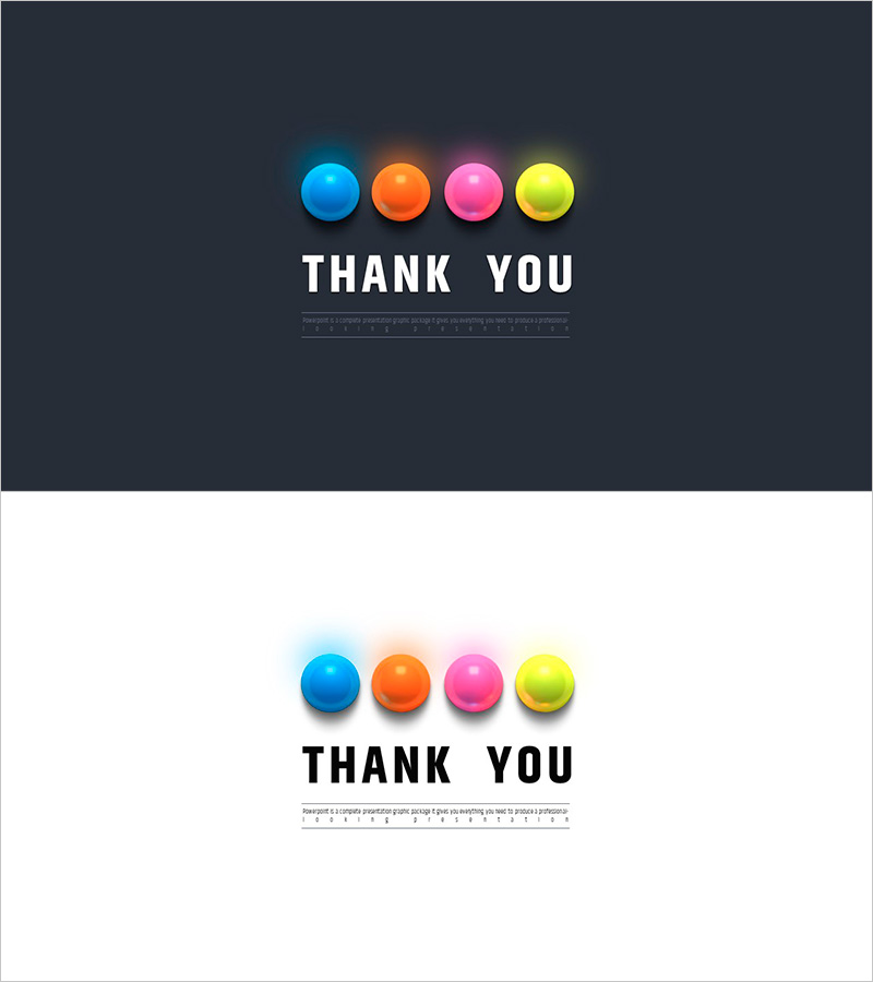 4색 인포그래픽 템플릿 엔딩표지 – 감사의 메시지