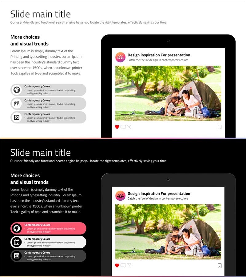 소셜 네트워크 와이드 템플릿 목업 - 현대적이고 참신한 구성