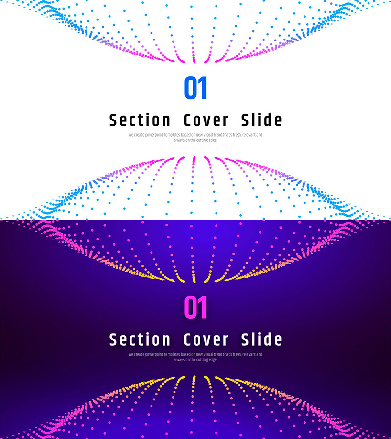 기하학 패턴으로 구성한 간지 PPT 섹션 슬라이드