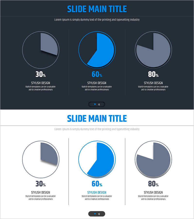 4색 인포그래픽 파이 차트를 활용한 데이터 시각화