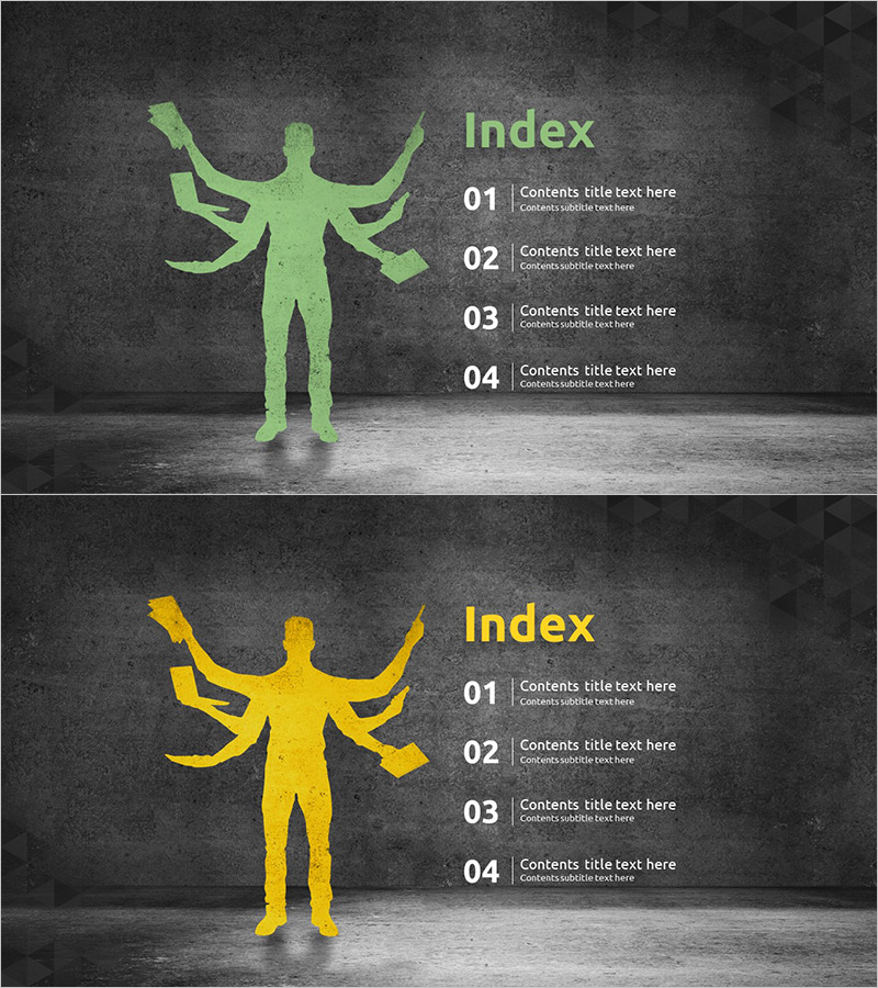 비즈니스 실루엣 목차 – 효과적인 정보 전달