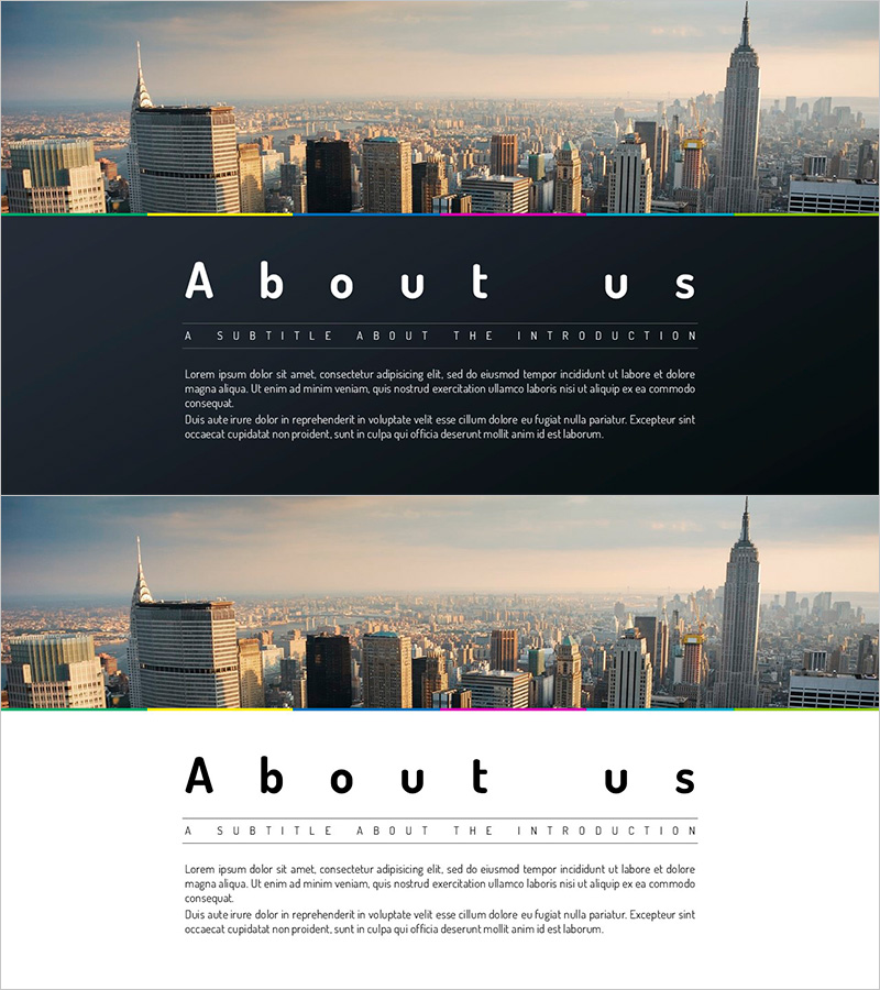 인포그래픽 디자인 와이드 템플릿 – 회사 소개