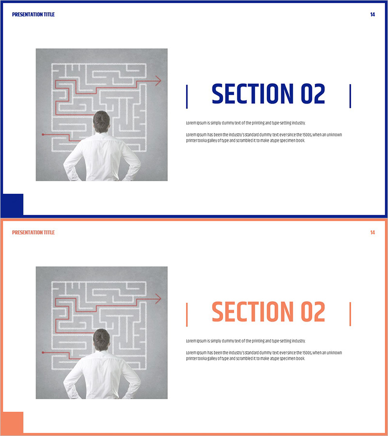 비즈니스 슬라이드를 위한 심플 사각형 템플릿 간지 02