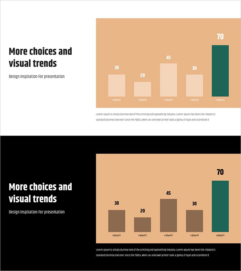 심플 & 모던 와이드 피피티 세로막대 차트