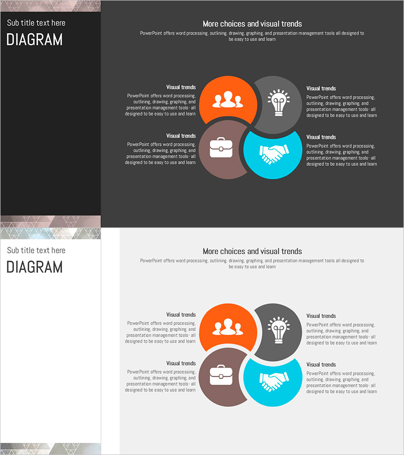 삼각패턴 템플릿 다이어그램 – 사업전략 효과적 시각화