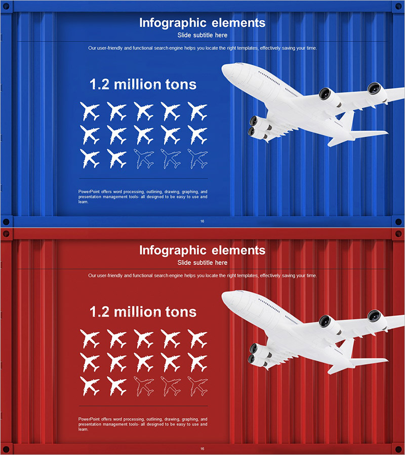 항공 화물량 시각화를 위한 인포그래픽 슬라이드 템플릿