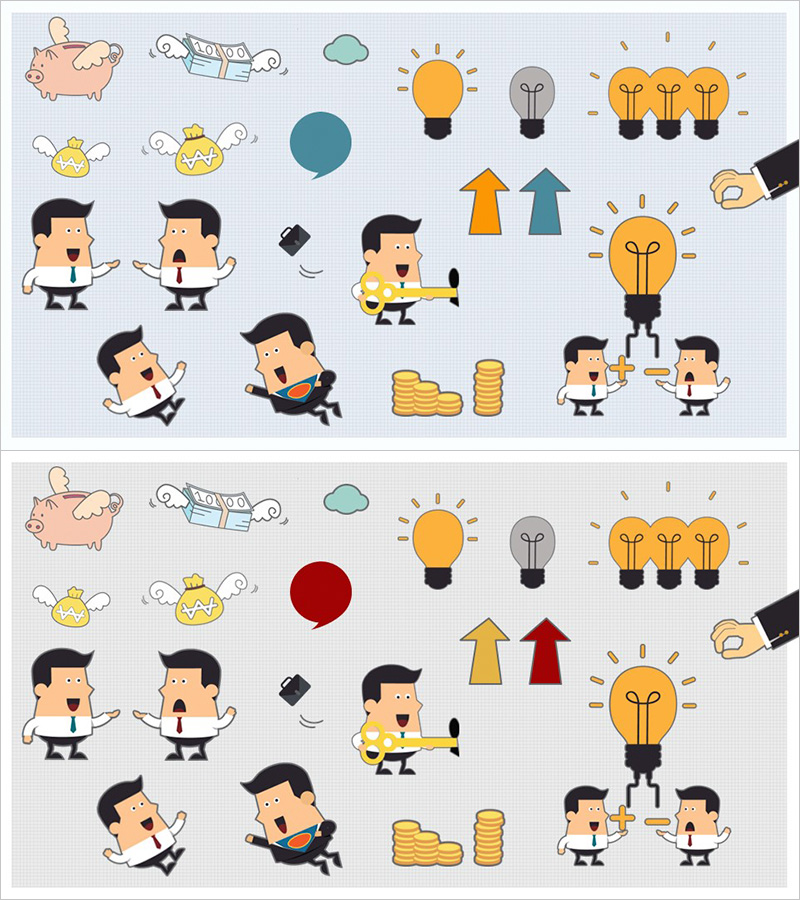 아이디어와 혁신을 강조한 아이콘 슬라이드