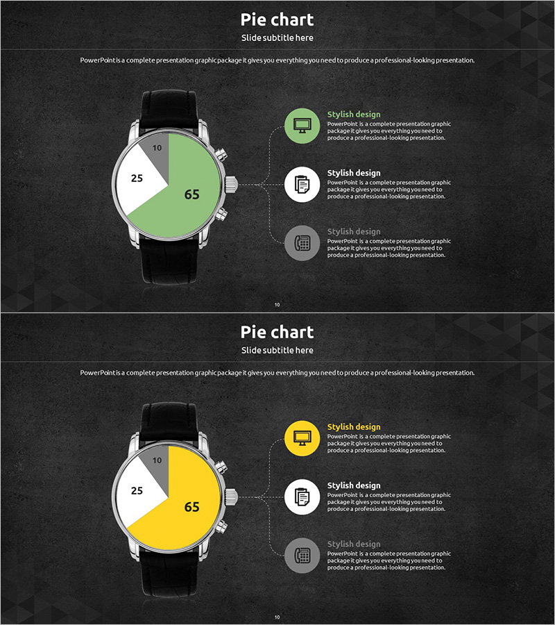 시계 이미지 모양 다이어그램 – 제품 현황 소개
