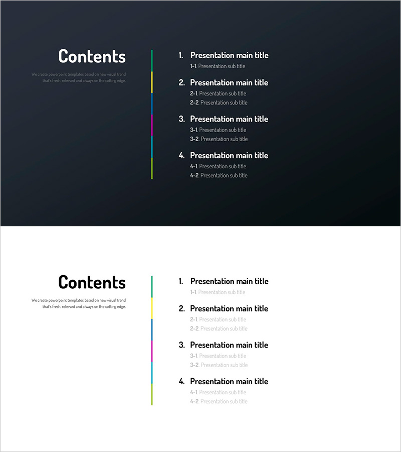인포그래픽 디자인 와이드 템플릿 목차