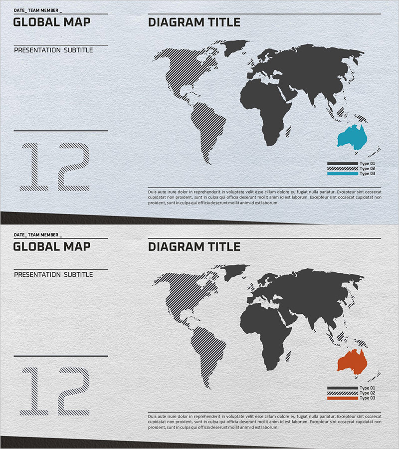 글로벌 타겟 지역 지도를 활용한 시장 분석 슬라이드