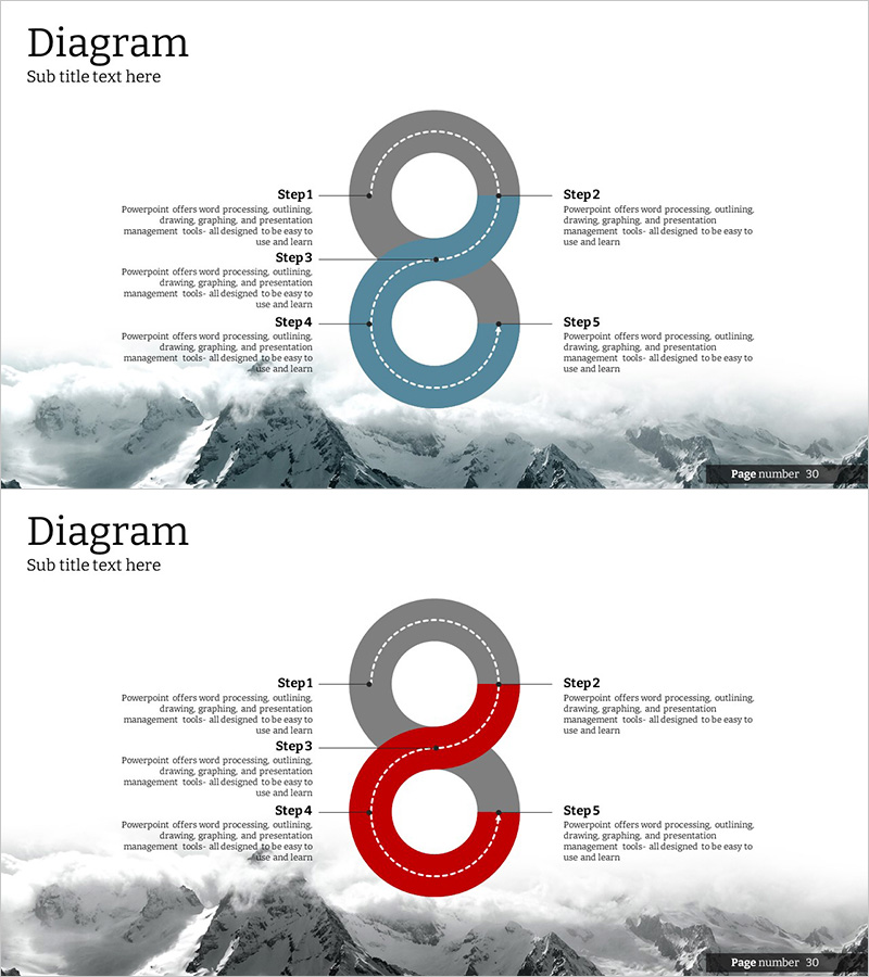 설산테마 무한 다이어그램 – 비즈니스 전략 공유