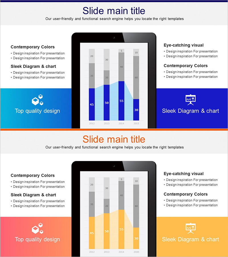 테블릿 PC 목업 세로막대 그래프 – 시장 분석과 기술 현황