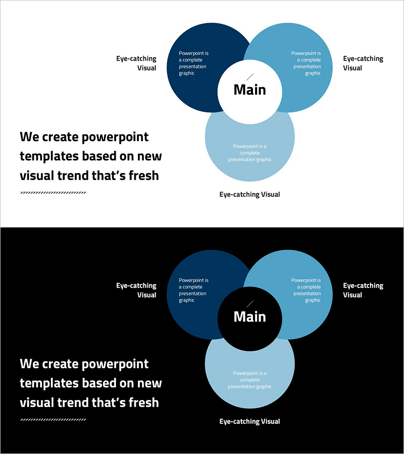 심플 디자인 트렌드 와이드 PPT 중첩 다이어그램