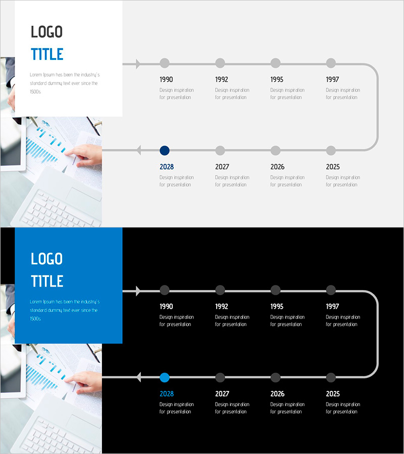 수자원 활용 연혁을 시각화한 프레젠테이션 템플릿