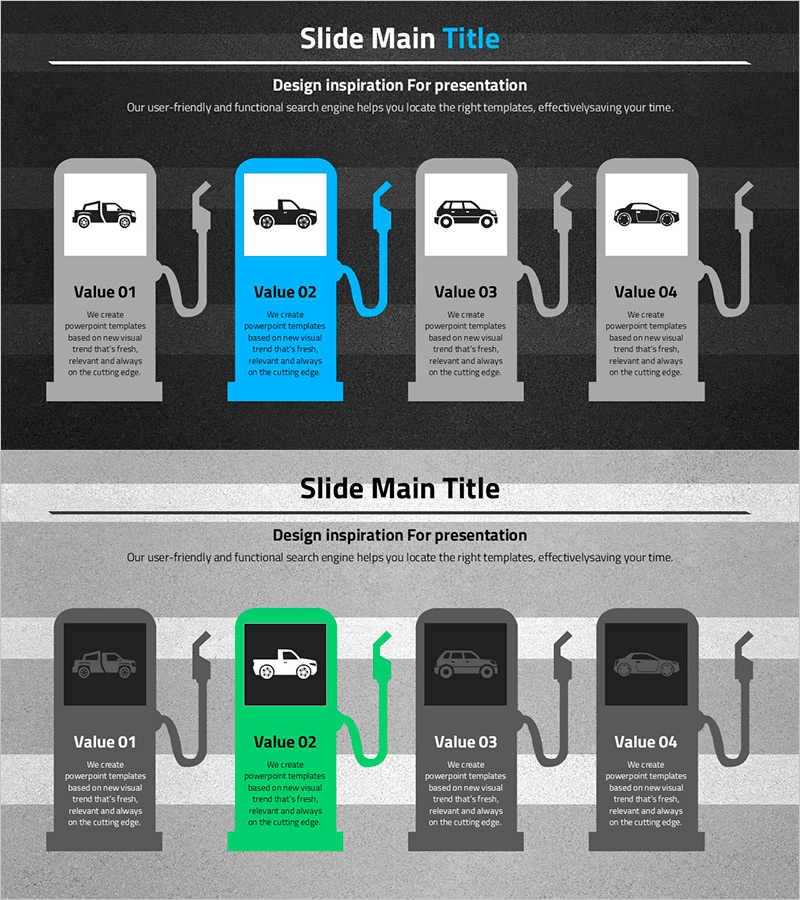 자동차 와이드 템플릿 다이어그램 – 사업 추진 전략