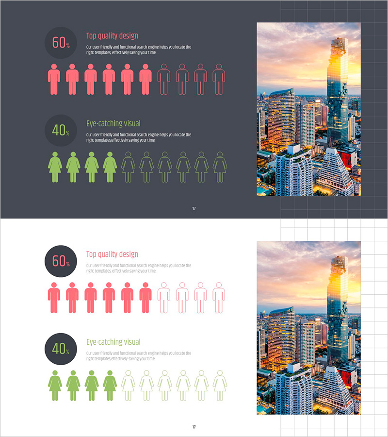 고객 분석을 위한 심플 피피티 와이드 템플릿