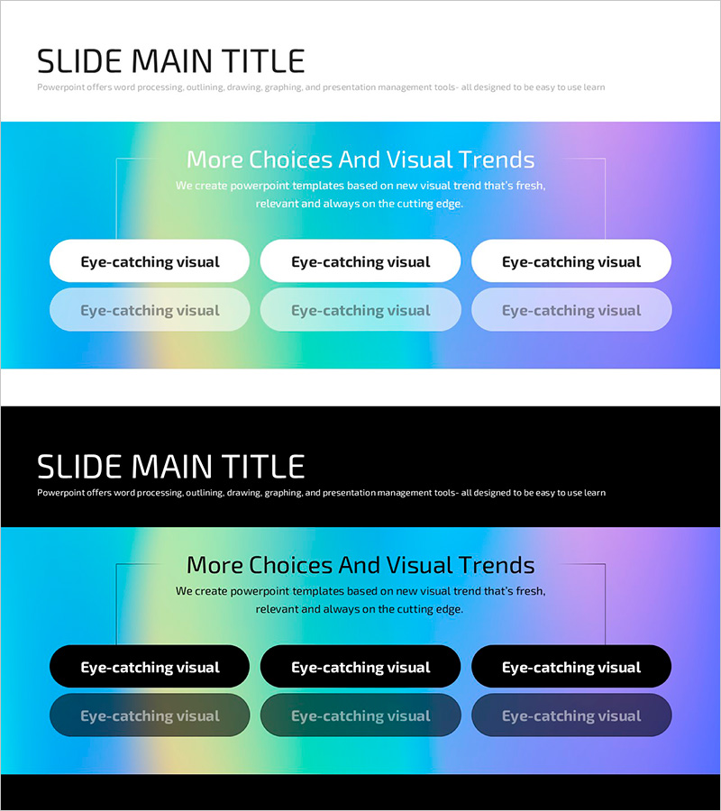 홀로그램 와이드 PPT 라운딩사각형&텍스트 – 시선을 사로잡는 디자인