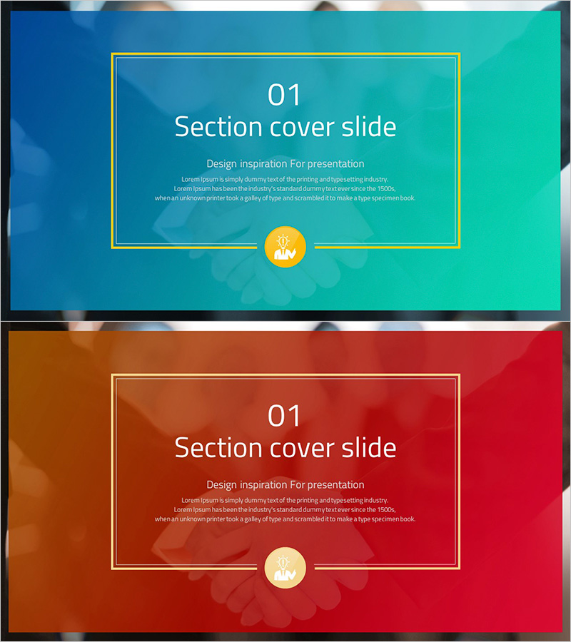 섹션 커버 슬라이드 – 디자인 영감의 시작