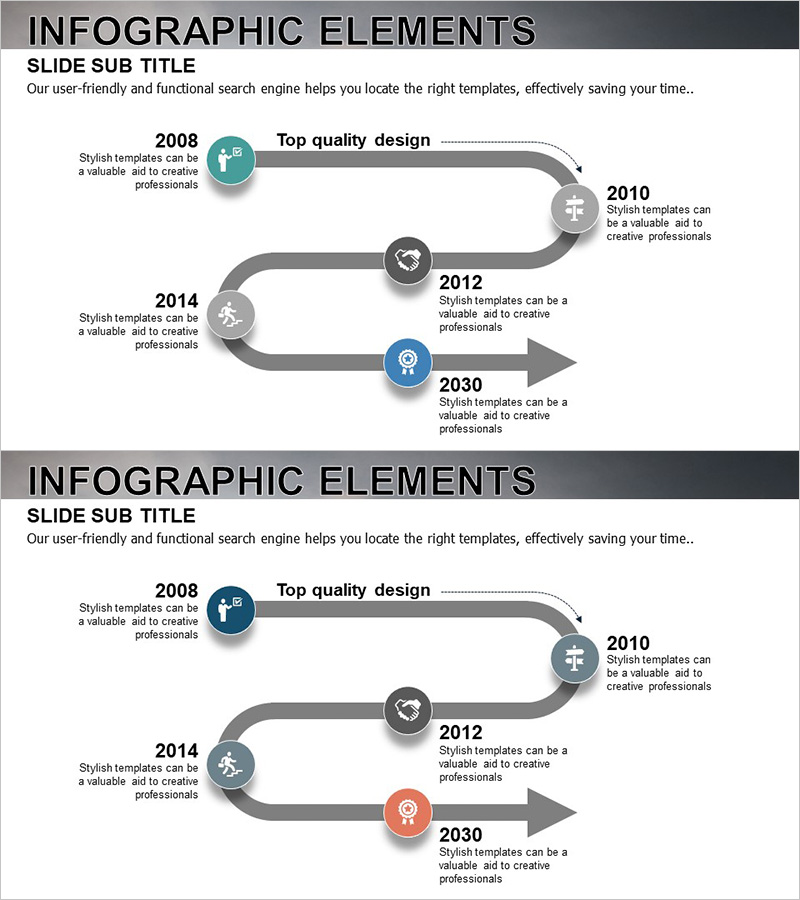 연혁 로드 다이어그램 – 회사 소개에 적합한 클러스터 다이어그램