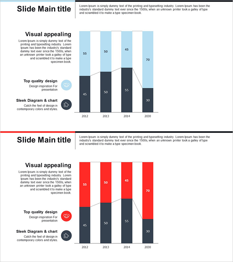 비즈니스 분석 세분형 세로막대 그래프 – 시장 및 경쟁사 분석에 최적화