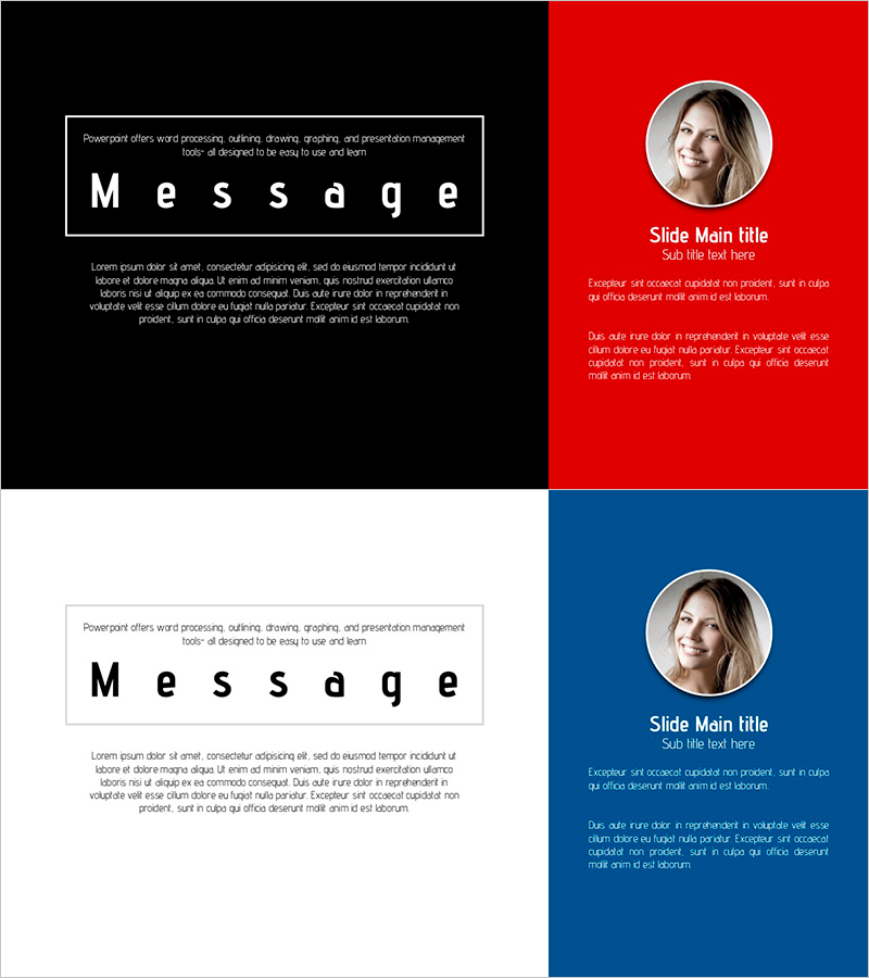 박스 텍스트 메시지 슬라이드 – 직관적 정보 전달