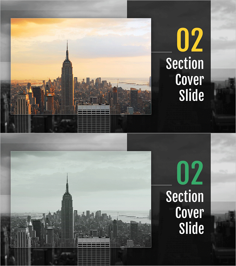 모던시티 테마 템플릿 간지 02 – 섹션 커버 슬라이드